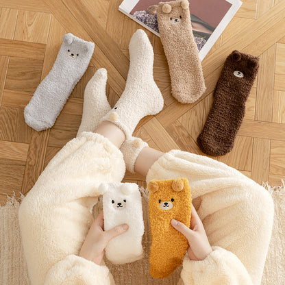 Socks - Cocoon Teddy Bear - Soft - One size - 6 pairs V1189-HB001ZSST00216