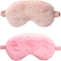 Faux Fur Eye Mask - Soft and Smooth Satin Eye Mask - Sleeping Eye Mask - 2-Pack (Pink + Yellow-Pink) V1189-HB001ZSST00262