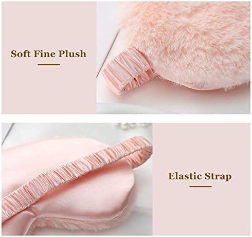 Faux Fur Eye Mask - Soft and Smooth Satin Eye Mask - Sleeping Eye Mask - 2-Pack (Pink + Yellow-Pink) V1189-HB001ZSST00262