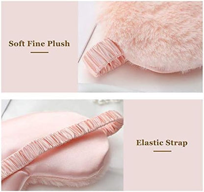 Faux Fur Eye Mask - Soft and Smooth Satin Eye Mask - Sleeping Eye Mask - 2-Pack (Pink + Yellow-Pink) V1189-HB001ZSST00262