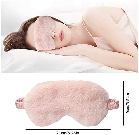 Faux Fur Eye Mask - Soft and Smooth Satin Eye Mask - Sleeping Eye Mask - 2-Pack (Pink + Yellow-Pink) V1189-HB001ZSST00262