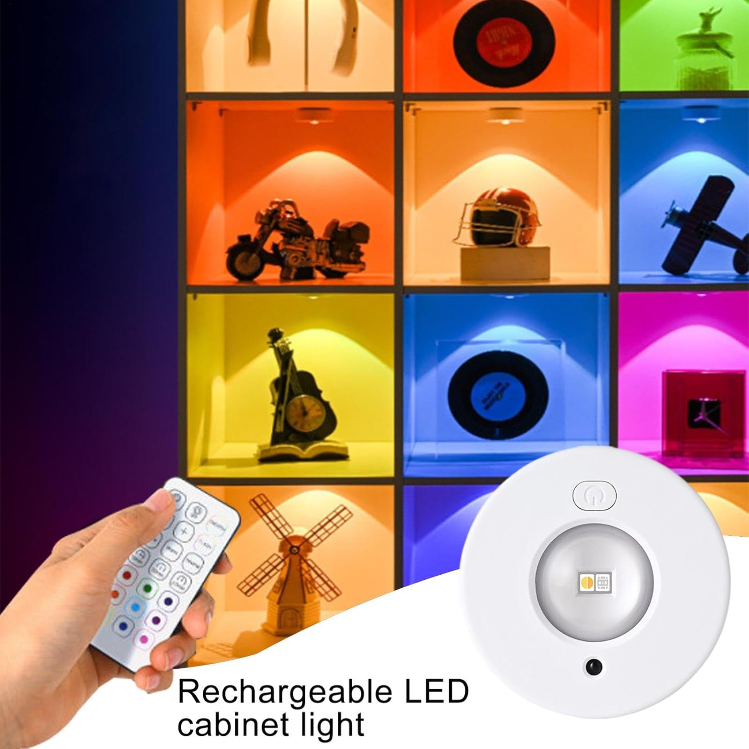 LED Cabinet Light - Rechargeable Bar Lamp with Dimmer and Remote Control - 500mAh USB Dimmable Recessed Light V1189-HB001ZSSU00032