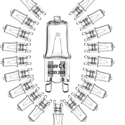 Halogen lamp - G9 Clear halogen lamp - Warm yellow light - 230V 40W - Suitable for pendant lamps - 10 pieces V1189-HB001ZSSU00099