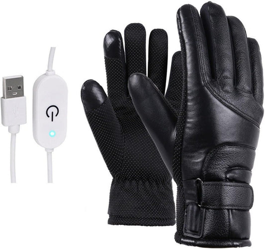 Electric Heated Gloves - USB Rechargeable, Waterproof & Breathable with Adjustable Fit for Skiing, Cycling, V1189-HB003CHJA00011