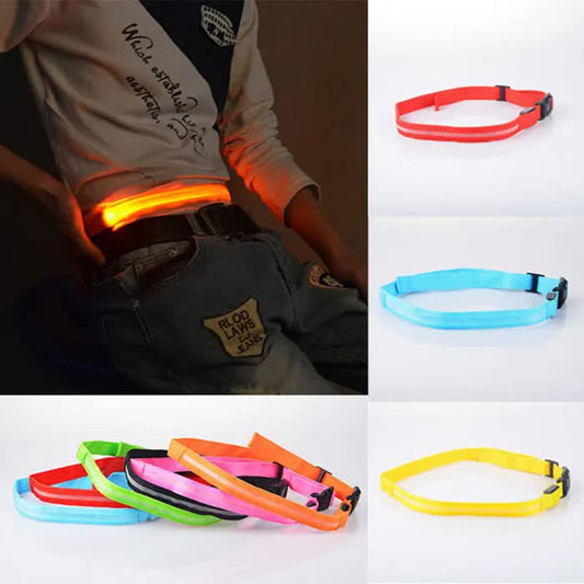 Reflective Waist Belt - USB Rechargeable LED Safety Belt for Cycling, Hiking, Running & Mountain Walking - V1189-HB003CHJA00020