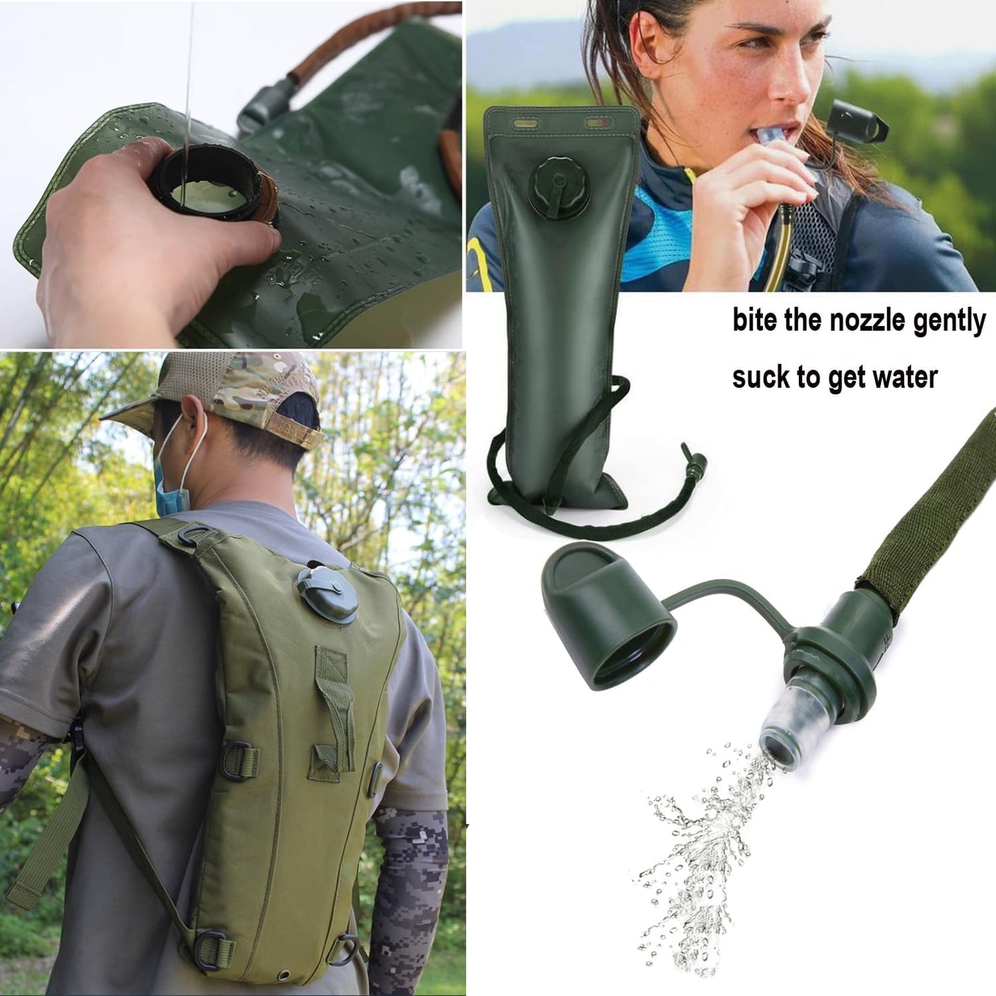 Water Bag-Water Storage-Hydration Backpack-Camping & Hiking-Food Grade Portable Water Bag-3L-CP Color V1189-HB003CHJA00053