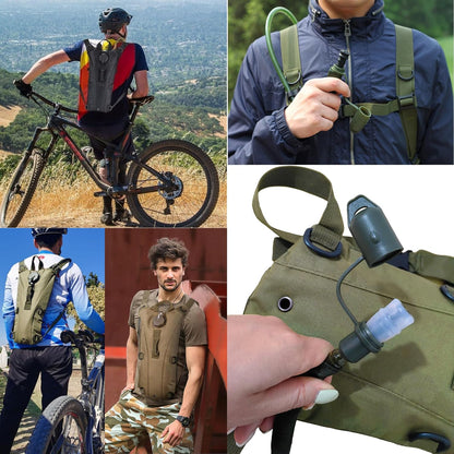 Water Bag-Water Storage-Hydration Backpack-Camping & Hiking-Food Grade Portable Water Bag-3L-Khaki V1189-HB003CHJA00058