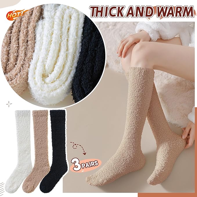 Fleece Socks - Fall/Winter Series - Thick Boot Socks - Double-Sided Velvet - Soft and Fluffy - Non-Fluffing - V1189-HB003CHJD00003