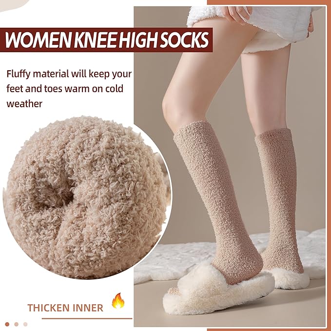 Fleece Socks - Fall/Winter Series - Thick Boot Socks - Double-Sided Velvet - Soft and Fluffy - Non-Fluffing - V1189-HB003CHJD00003
