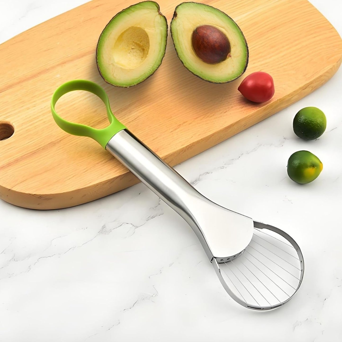 Avocado Slicer - 3-in-1 Avocado Cutting and Pitting Tool - Stainless Steel Pitter, Slicer and Spoon - V1189-HB003CHJG00005