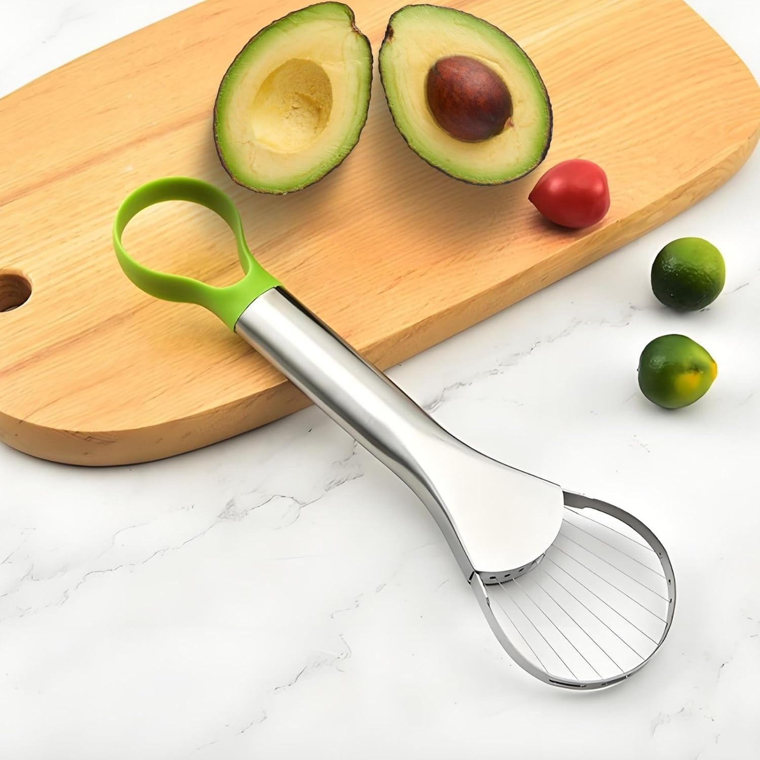 Avocado Slicer - 3-in-1 Avocado Cutting and Pitting Tool - Stainless Steel Pitter, Slicer and Spoon - V1189-HB003CHJG00005