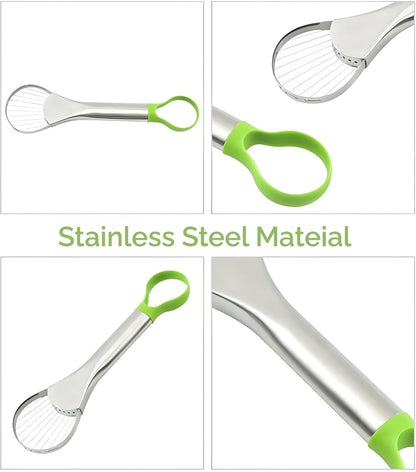 Avocado Slicer - 3-in-1 Avocado Cutting and Pitting Tool - Stainless Steel Pitter, Slicer and Spoon - V1189-HB003CHJG00005