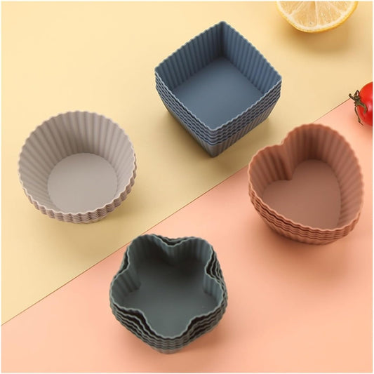 Paper Cupcake Cases - Mini Baking Pan - Mini Cake Molds - Baking Tools - Round, Square & Heart Shaped V1189-HB003CHJG00008