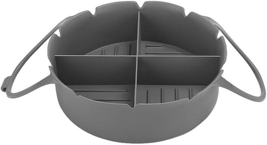 Airfryer Accessories - Airfryer Baking Tray - Silicone Airfryer Basket Liner with Four-Compartment Divider - V1189-HB003CHJG00009