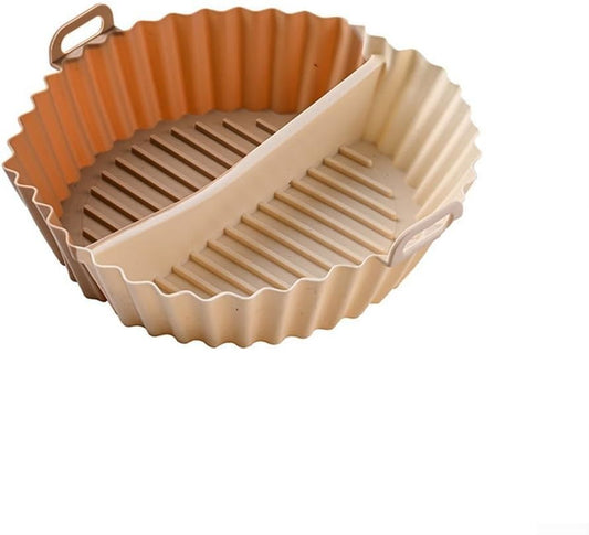 Airfryer baking tray - Airfryer accessories - Round Silicone Baking Tray with Division - Non-Stick V1189-HB003CHJG00011