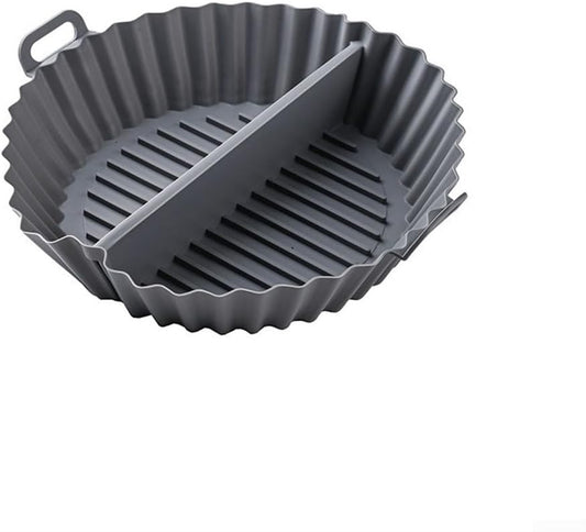 Airfryer baking tray - Airfryer accessories - Round Silicone Baking Tray with Division - Non-Stick Heat V1189-HB003CHJG00012