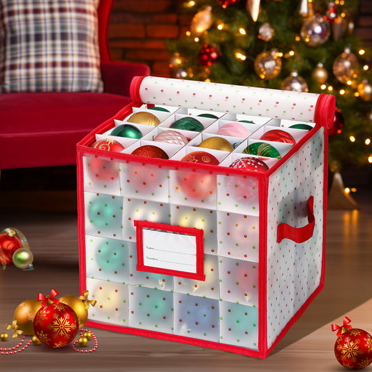 Christmas Bauble Storage Box - Waterproof and Moisture-Proof Storage Box - 64 Compartments for Organized V1189-HB003CHJH00001