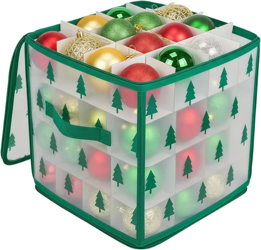 Christmas Bauble Storage Box - Christmas Storage Box - Transparent Waterproof Moisture Proof - 30x30x30cm - V1189-HB003CHJH00002