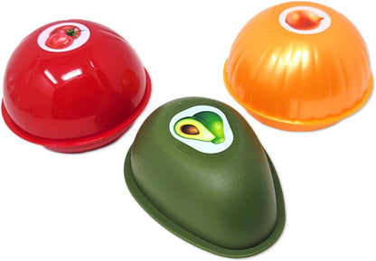 Vegetable Storage Box - Storage Box - 3 Piece Fresh Storage Box Set - Avocado, Tomato & Onion - Reusable Food V1189-HB003CHJH00005
