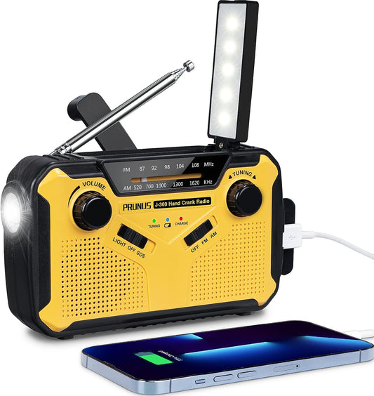 Emergency Radio Solar Wind-Up - Model 2025 - 2500 mAh Power Bank - AM/FM Radio with Flashlight & SOS - V1189-HB003WSRA00014