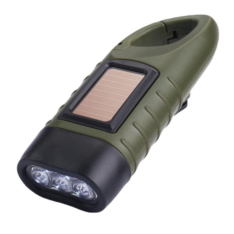Emergency Flashlight - Military Clamp Rechargeable - Dynamo & Solar Powered - For Emergency Kits and Power V1189-HB003WSRA00015