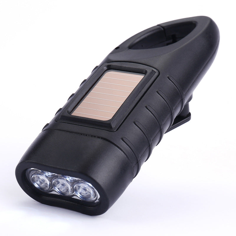 Emergency Flashlight - Military Clamp Rechargeable - Dynamo & Solar Powered - For Emergency Kits and Power V1189-HB003WSRA00016