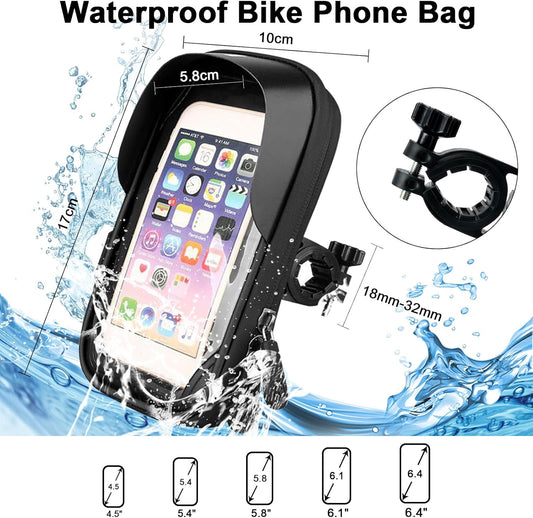Waterproof Bike Phone Holder - Sensitive Touchscreen & Face ID - Universal Mobile Phone Holder for Motorcycle V1189-HB003WSRA00019