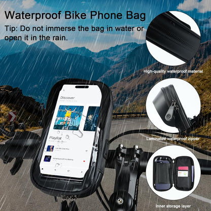 Waterproof Bike Phone Holder - Sensitive Touchscreen & Face ID - Universal Mobile Phone Holder for Motorcycle V1189-HB003WSRA00019