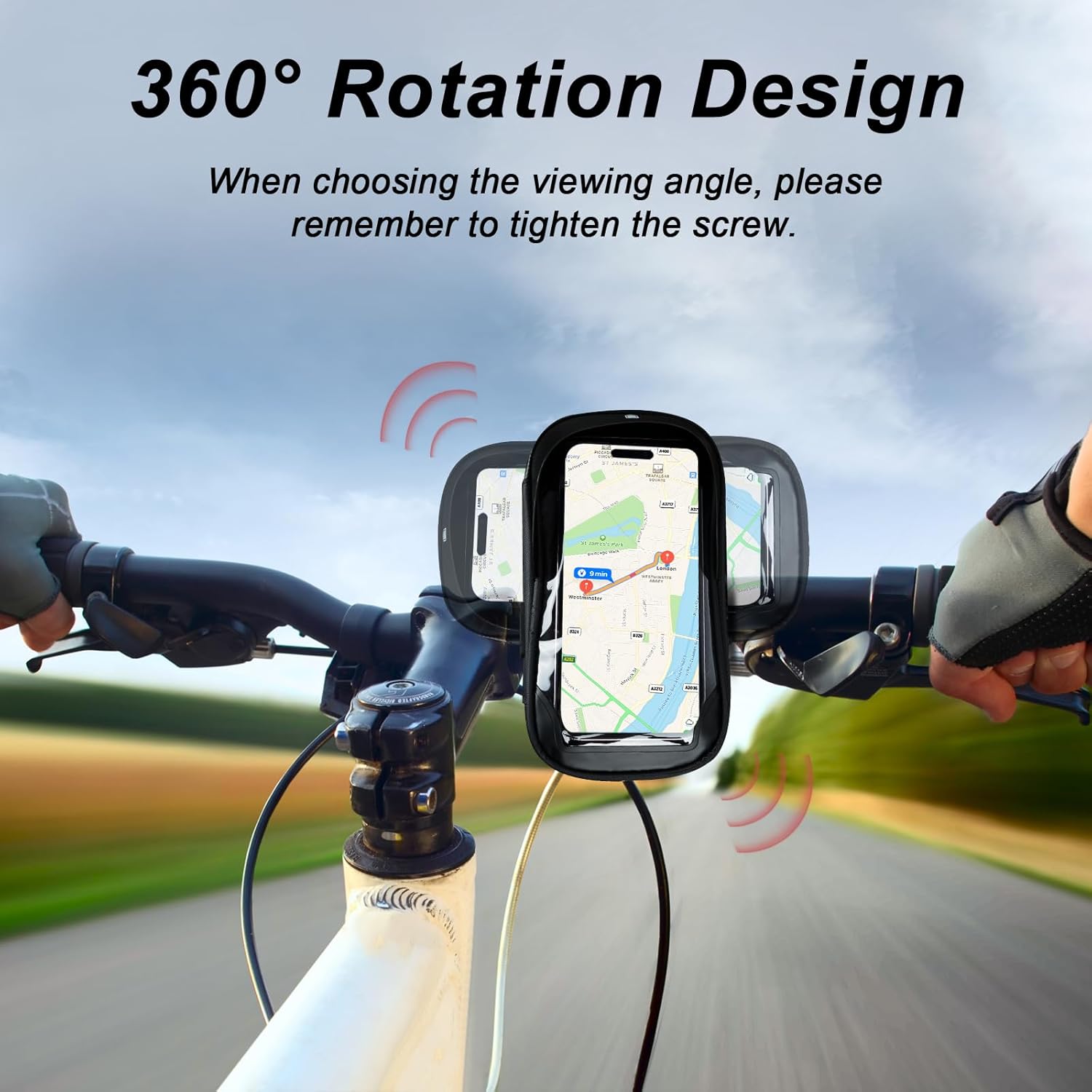 Waterproof Bike Phone Holder - Sensitive Touchscreen & Face ID - Universal Mobile Phone Holder for Motorcycle V1189-HB003WSRA00019