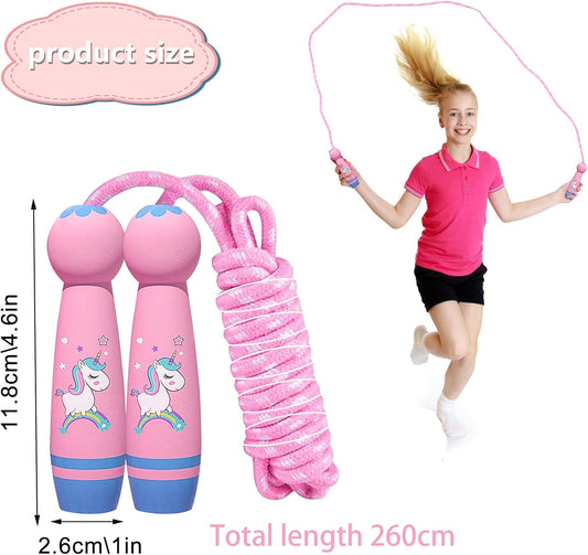 Adjustable Children's Skipping Rope - With Wooden Handle - 260 cm - Suitable for Boys & Girls - For School & V1189-HB003WSRA00024