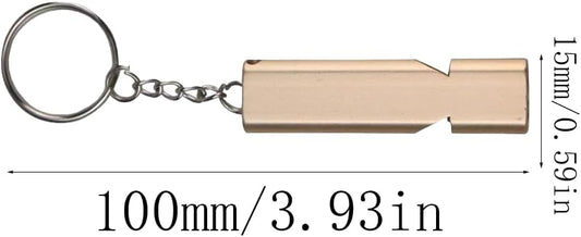 Metal Emergency Whistle - Set of 2 - With Keychain - Loud Signal for Sports, Outdoors & Safety - Silver and V1189-HB003WSRA00026