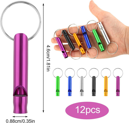 Metal Emergency Whistles - Set of 12 - Referee Whistles for Sports, School & Outdoors V1189-HB003WSRA00028