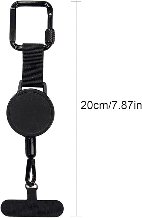 Anti-theft Phone Cord - Set of 2 - Retractable - With Belt Clip - Safety Cord for Smartphone - Black V1189-HB003WSRA00029