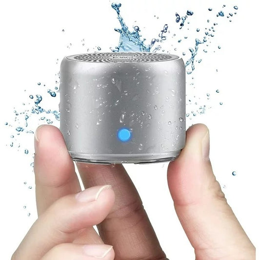 Mini Bluetooth Speaker (Silver) | Portable & Pocket-Sized | Powerful Bass with Passive Radiator | 12-Hour V1189-HB003WSRB00003