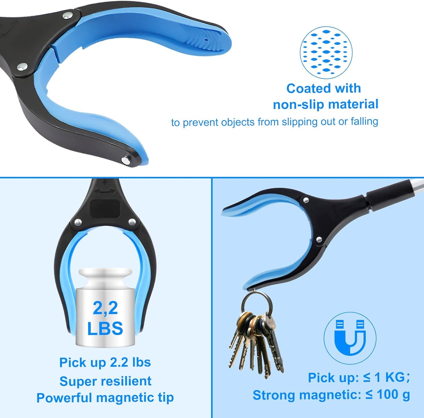 Grabber Set of 2 - 83 cm - Foldable Grabber - With Magnet & 360 degrees Rotating Head - Litter Grabber V1189-HB003WSRF00005