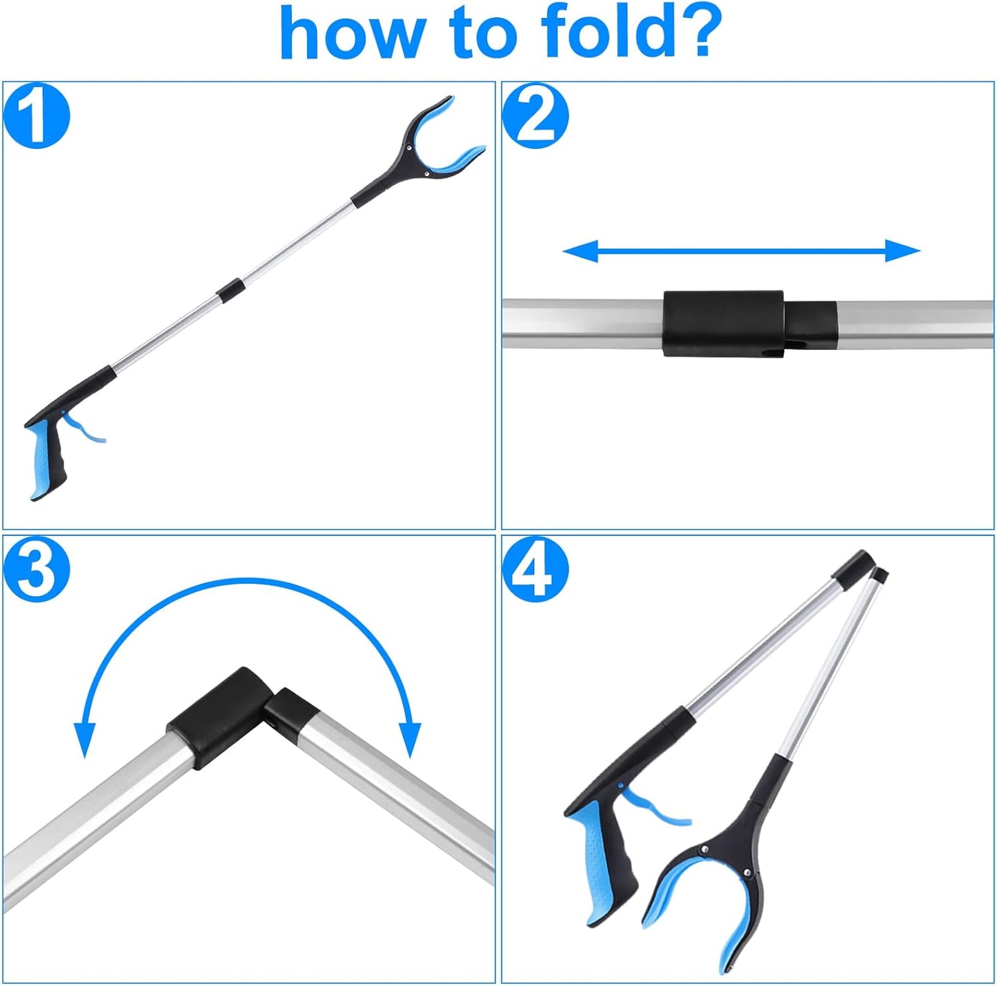 Grabber Set of 2 - 83 cm - Foldable Grabber - With Magnet & 360 degrees Rotating Head - Litter Grabber V1189-HB003WSRF00005