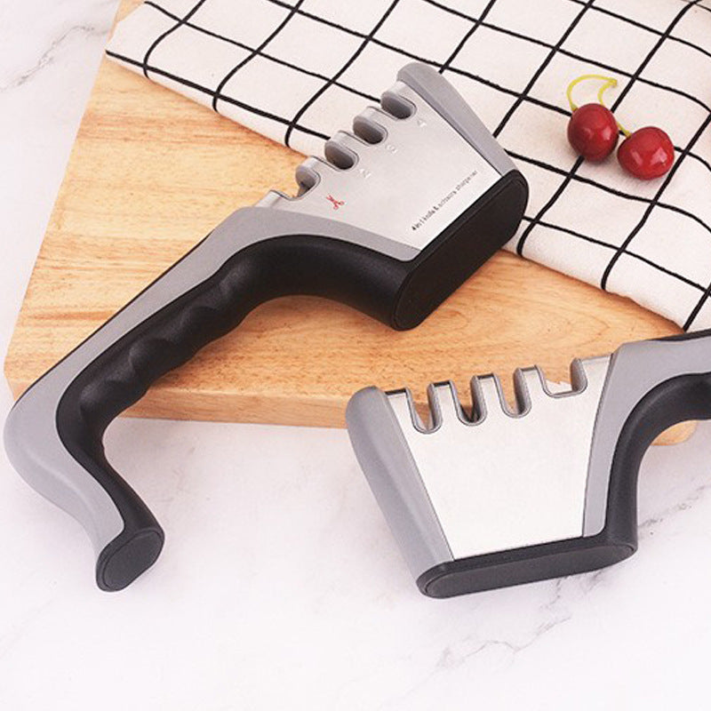4-in-1 Knife Sharpener - Professional with Scissor Sharpener - 4-Position Pull-Through Sharpener for Kitchen V1189-HB003WSRG00021