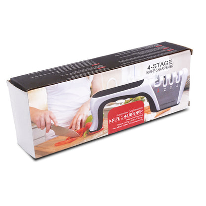 4-in-1 Knife Sharpener - Professional with Scissor Sharpener - 4-Position Pull-Through Sharpener for Kitchen V1189-HB003WSRG00021
