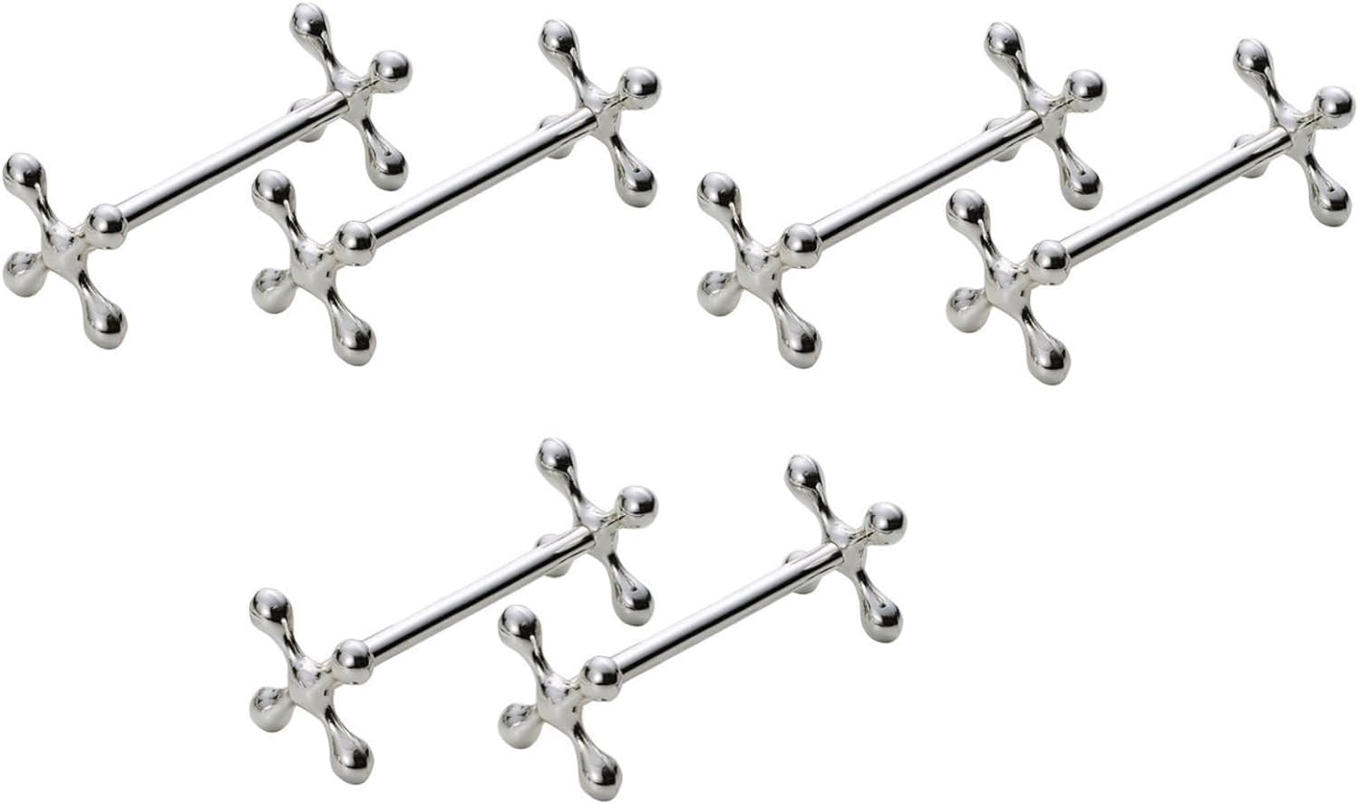 Knife Rests Silver - Set of 6 - Classic Cutlery Rests - Table Decoration for Dinner & Christmas - Metal - 8 x V1189-HB003WSRG00026