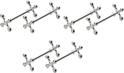 Knife Rests Silver - Set of 6 - Classic Cutlery Rests - Table Decoration for Dinner & Christmas - Metal - 8 x V1189-HB003WSRG00026