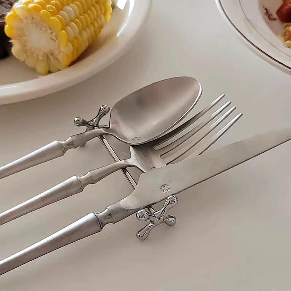 Knife Rests Silver - Set of 6 - Classic Cutlery Rests - Table Decoration for Dinner & Christmas - Metal - 8 x V1189-HB003WSRG00026