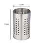 Large stainless steel cutlery holder - cutlery container cylinder - 12 x 15 cm - kitchen organizer - silver V1189-HB003WSRG00029