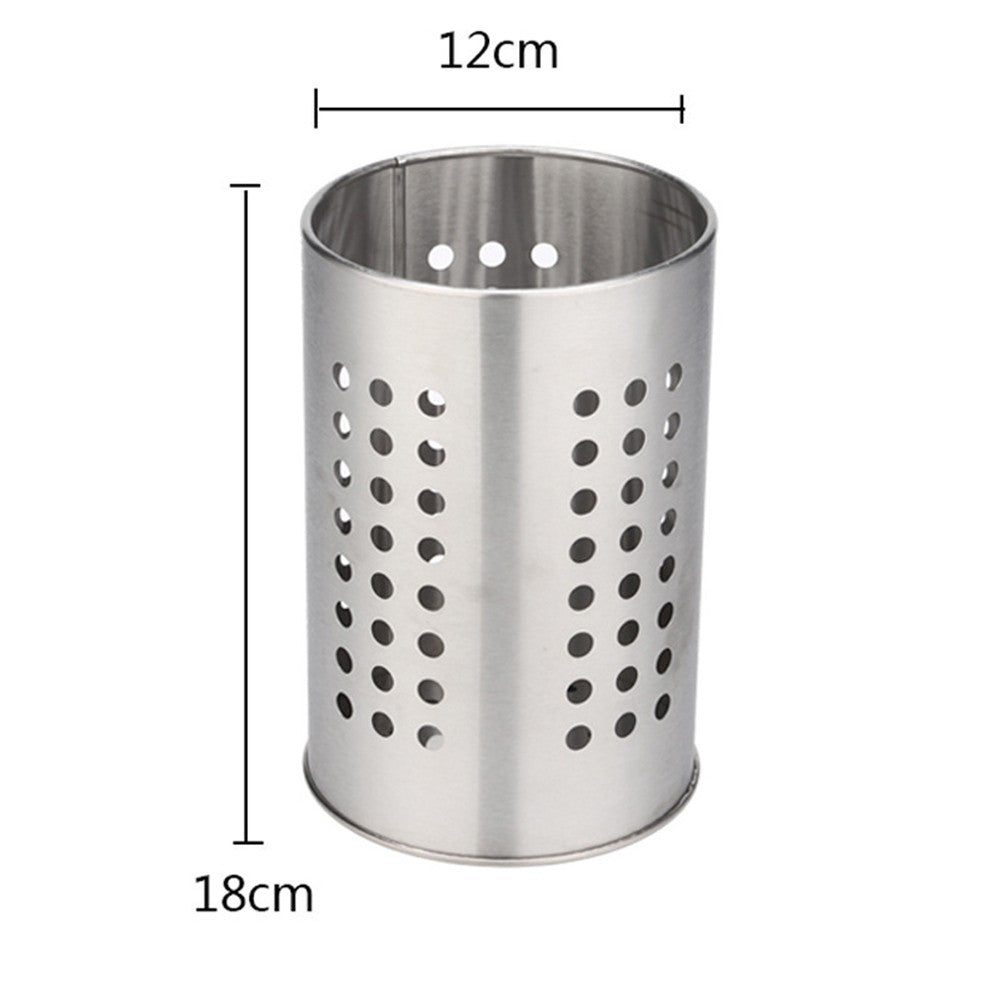 XL Kitchen Utensil Holder Stainless Steel - High Spatula Pot - 12 x 18 cm - Robust Stainless Steel - Silver V1189-HB003WSRG00030