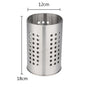 XL Kitchen Utensil Holder Stainless Steel - High Spatula Pot - 12 x 18 cm - Robust Stainless Steel - Silver V1189-HB003WSRG00030