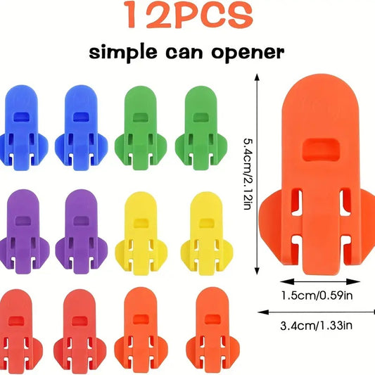 12 Piece Can Opener for Soda & Beer - Ring Opener & Nail Protector - Easy Opening - Multicolor V1189-HB003WSRG00033