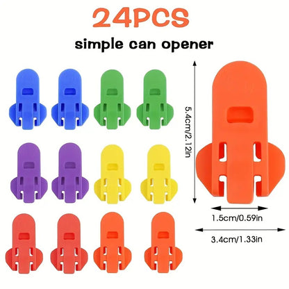 24 Piece Can Opener for Soda & Beer - Ring Opener & Nail Protector - Easy Opening - Multicolor V1189-HB003WSRG00034