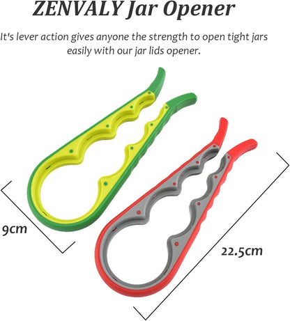 Multifunctional Jar Opener & Bottle Opener - Non-Slip Kitchen Aid - Ideal for the Elderly & Weak Hands - Red V1189-HB003WSRG00036