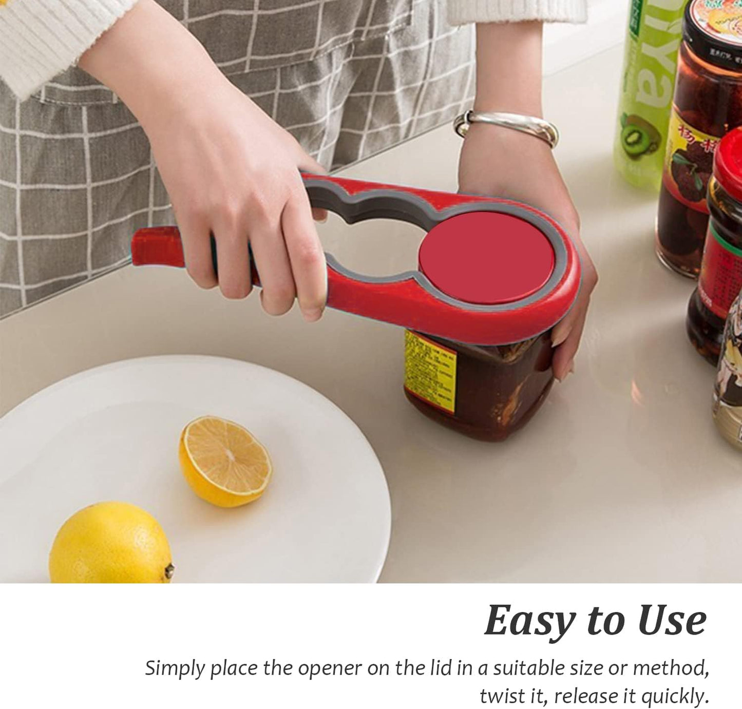 Multifunctional Jar Opener & Bottle Opener - Non-Slip Kitchen Aid - Ideal for the Elderly & Weak Hands - V1189-HB003WSRG00038