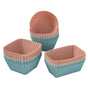 Silicone Muffin Mold Set - 24 Pieces - Reusable Cupcake Molds - Round, Square & Rectangular - Blue & Pink V1189-HB003WSRG00046