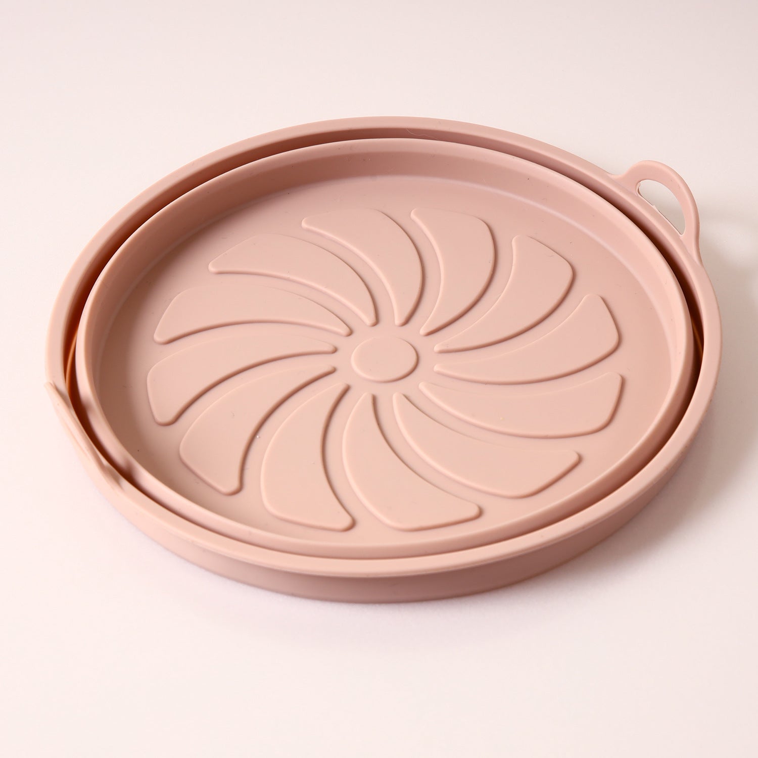 Silicone Airfryer Tray Foldable - Reusable Basket - Heat Resistant & Dishwasher Safe - Round - Pink V1189-HB003WSRG00051